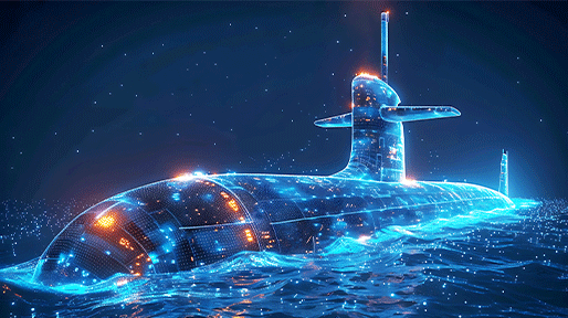 image 3D futuriste d'un sous marin
